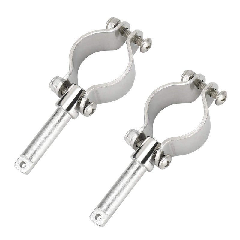 NovelBee 2 Pack of 316 Stainless Steel Clamp on Oarlocks or Rowlocks,1-5/8" Tube ;5.3" Length - Image 1